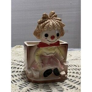 Vintage Ceramic Raggedy Ann Planter